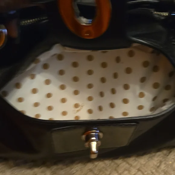 NWOT Coach Black Leather Shoulder Bag with Gold Accents - Picture 11 of 12